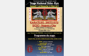 Stage Shito Ryu du 11 et 12 mars 2017